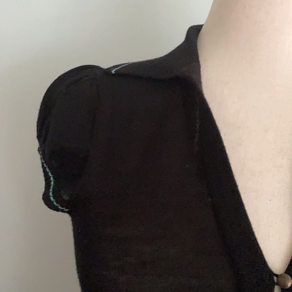 Free People Black Cap Sleeve Knit Sweater Sheath Dress - S - Picture 3 of 12